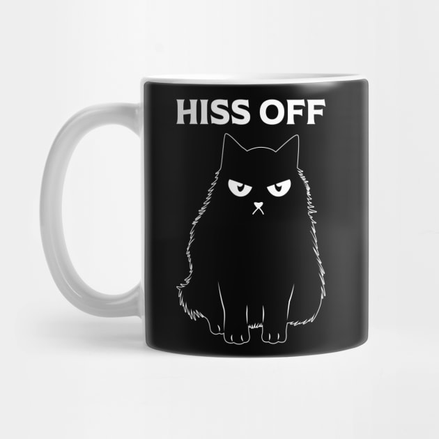 Black Cat Hiss Off For Men Women Meow Cat Gifts by KRMOSH